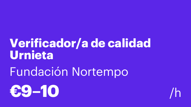 Verificador/a de calidad Urnieta