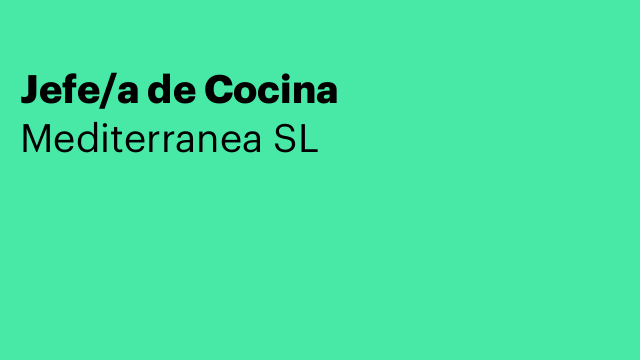 Jefe/a de Cocina