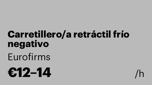 Carretillero/a retráctil frío negativo