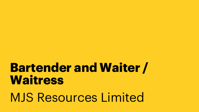 Bartender and Waiter / Waitress