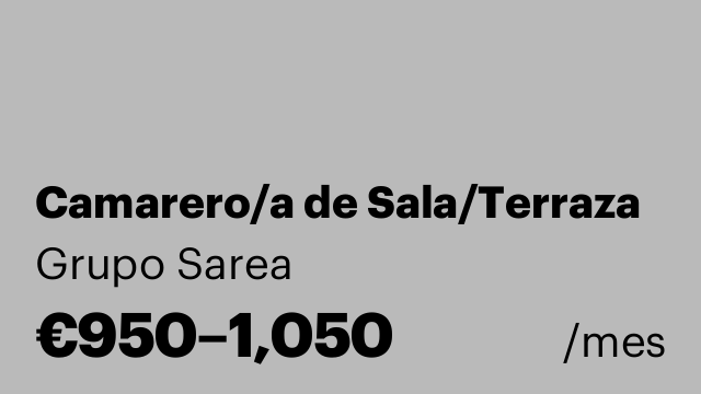 Camarero/a de Sala/Terraza