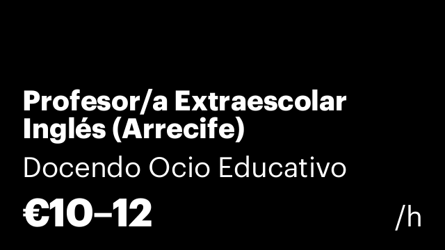 Profesor/a Extraescolar Inglés (Arrecife)