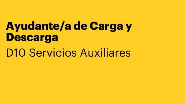 Ayudante/a de Carga y Descarga