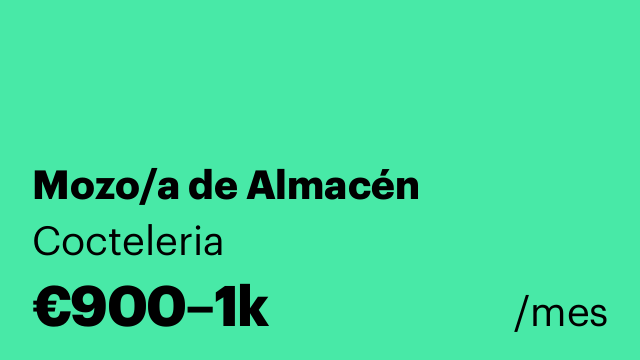 Mozo/a de Almacén
