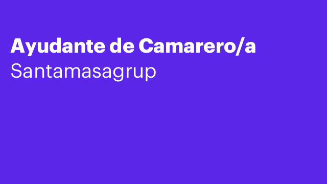 Ayudante de Camarero/a