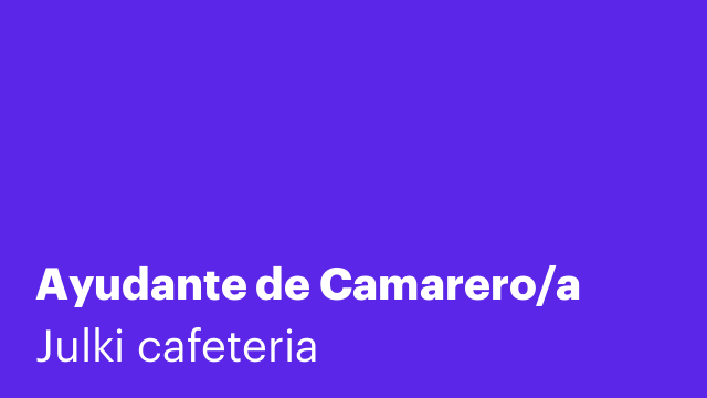 Ayudante de Camarero/a