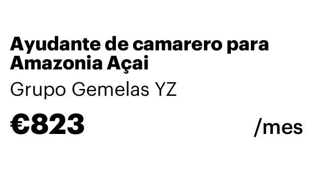 Ayudante de camarero para Amazonia Açai