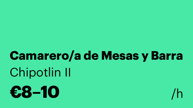 Camarero/a de Mesas y Barra
