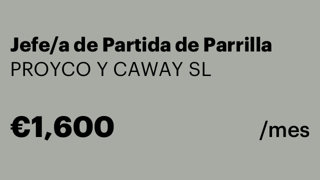 Jefe/a de Partida de Parrilla