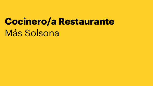 Cocinero/a Restaurante