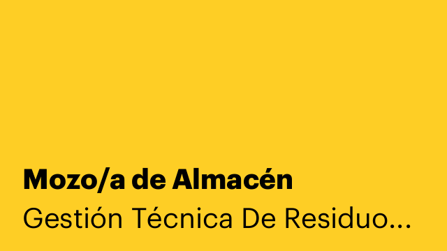 Mozo/a de Almacén