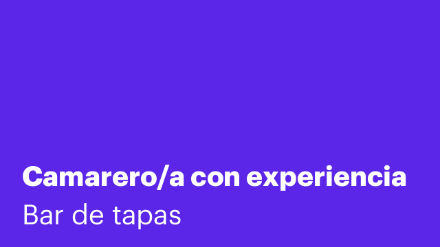 Camarero/a con experiencia