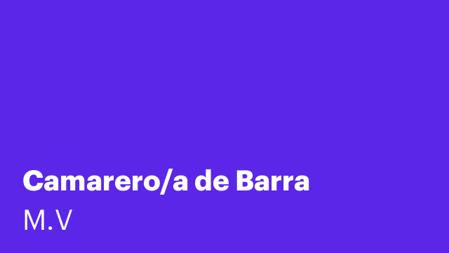 Camarero/a de Barra