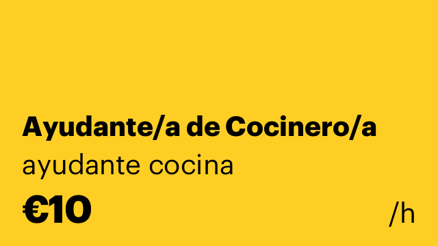 Ayudante/a de Cocinero/a