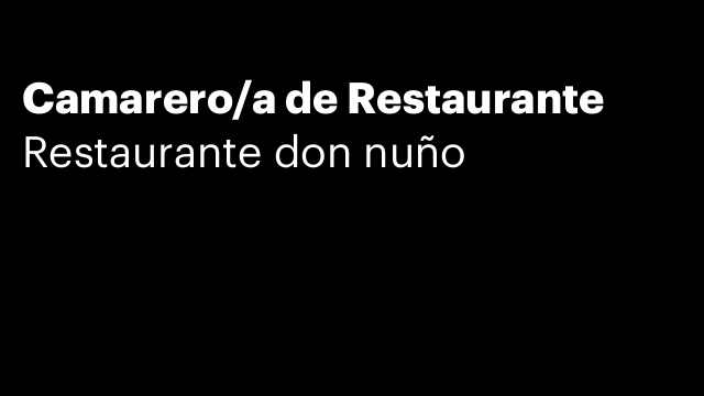 Camarero/a de Restaurante