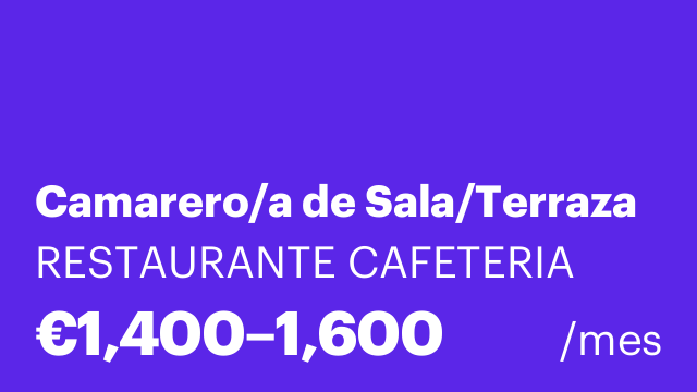 Camarero/a de Sala/Terraza