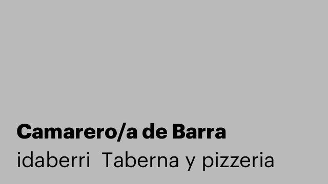 Camarero/a de Barra