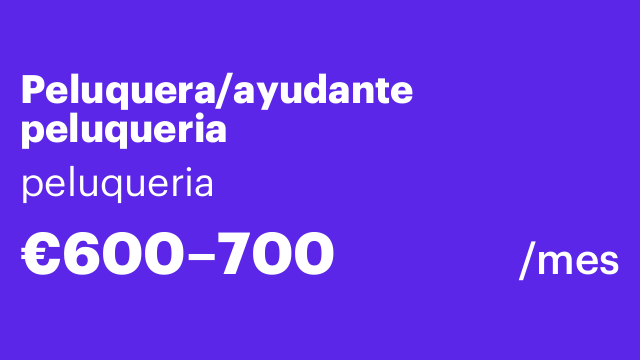 Peluquera/ayudante peluqueria