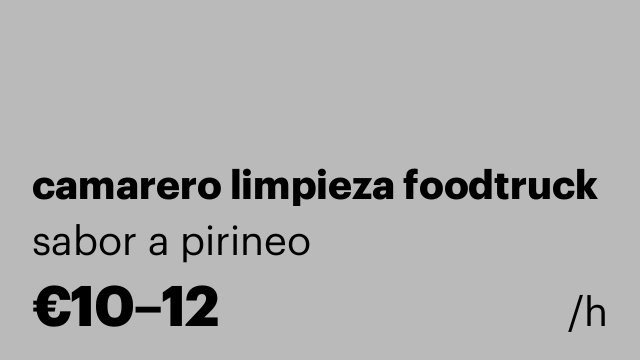 camarero limpieza foodtruck
