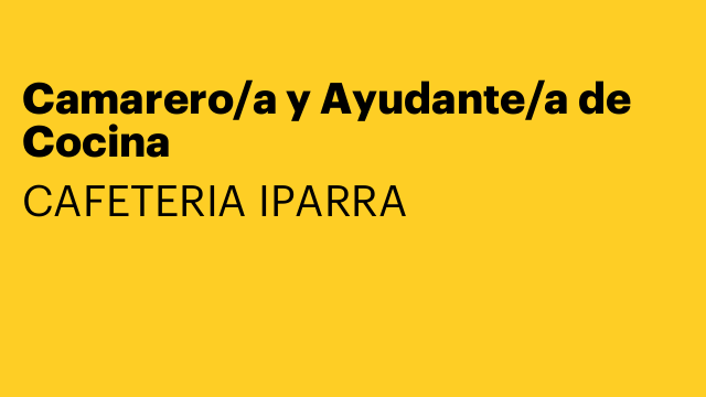 Camarero/a y Ayudante/a de Cocina