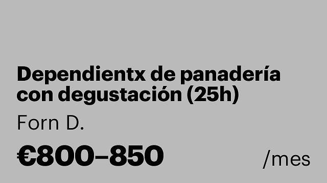 Dependientx de panadería con degustación (25h)
