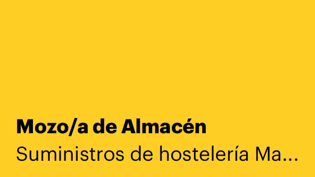 Mozo/a de Almacén