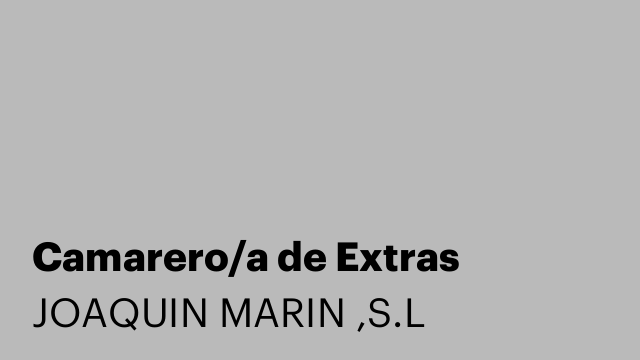 Camarero/a de Extras