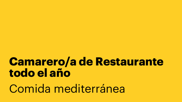 Camarero/a de Restaurante todo el año