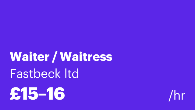 Waiter / Waitress