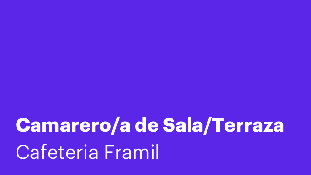 Camarero/a de Sala/Terraza