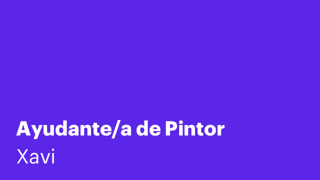 Ayudante/a de Pintor