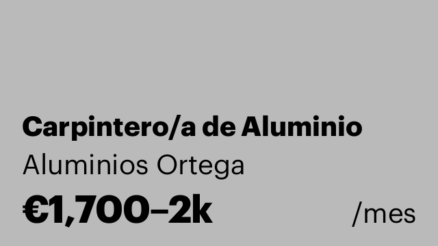Carpintero/a de Aluminio