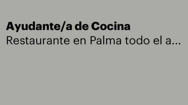 Ayudante/a de Cocina