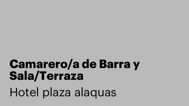 Camarero/a de Barra y Sala/Terraza
