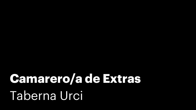 Camarero/a de Extras