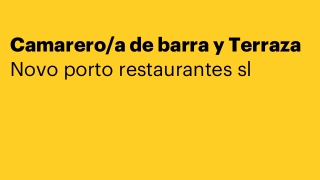 Camarero/a de barra y Terraza
