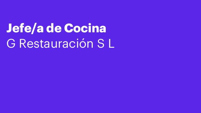 Jefe/a de Cocina