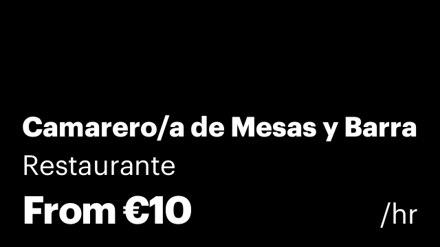 Camarero/a de Mesas y Barra