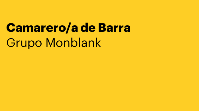 Camarero/a de Barra