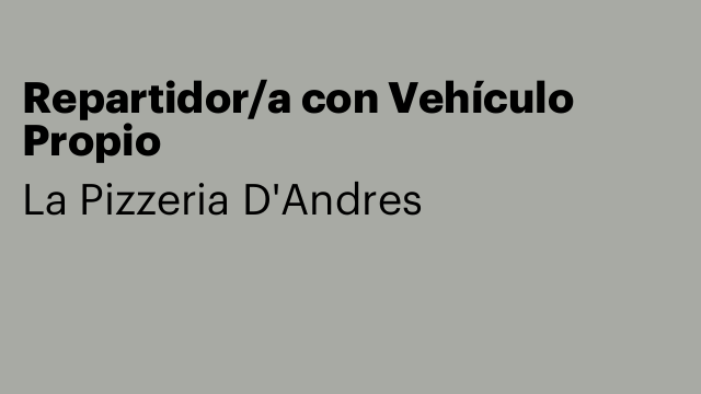 Repartidor/a con Vehículo Propio