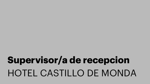 Supervisor/a de recepcion
