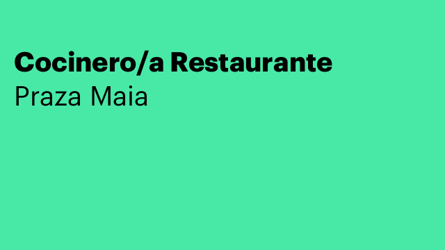 Cocinero/a Restaurante