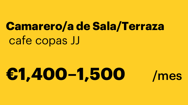 Camarero/a de Sala/Terraza