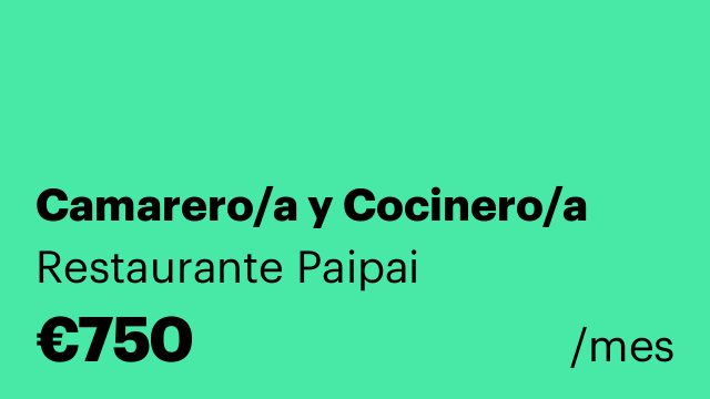 Camarero/a y Cocinero/a