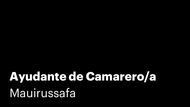 Ayudante de Camarero/a