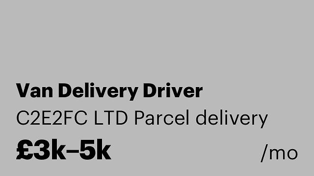 Van Delivery Driver