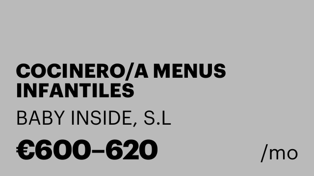 COCINERO/A MENUS INFANTILES