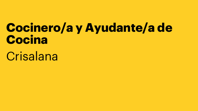 Cocinero/a y Ayudante/a de Cocina
