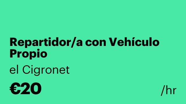 Repartidor/a con Vehículo Propio