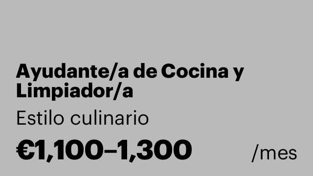 Ayudante/a de Cocina y Limpiador/a